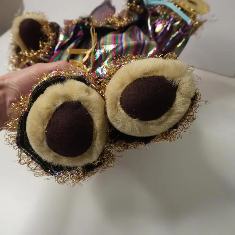 VTG Harlequin Jester Teddy Bear Plush Mardi Gras Masquerade Clown‎ Costume 22
